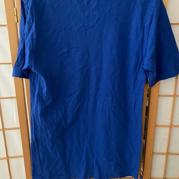 Nike Cotton Short Sleeve Shirt  Mens Blue Athletic Size Small Swish Logo - Picture 3 of 3